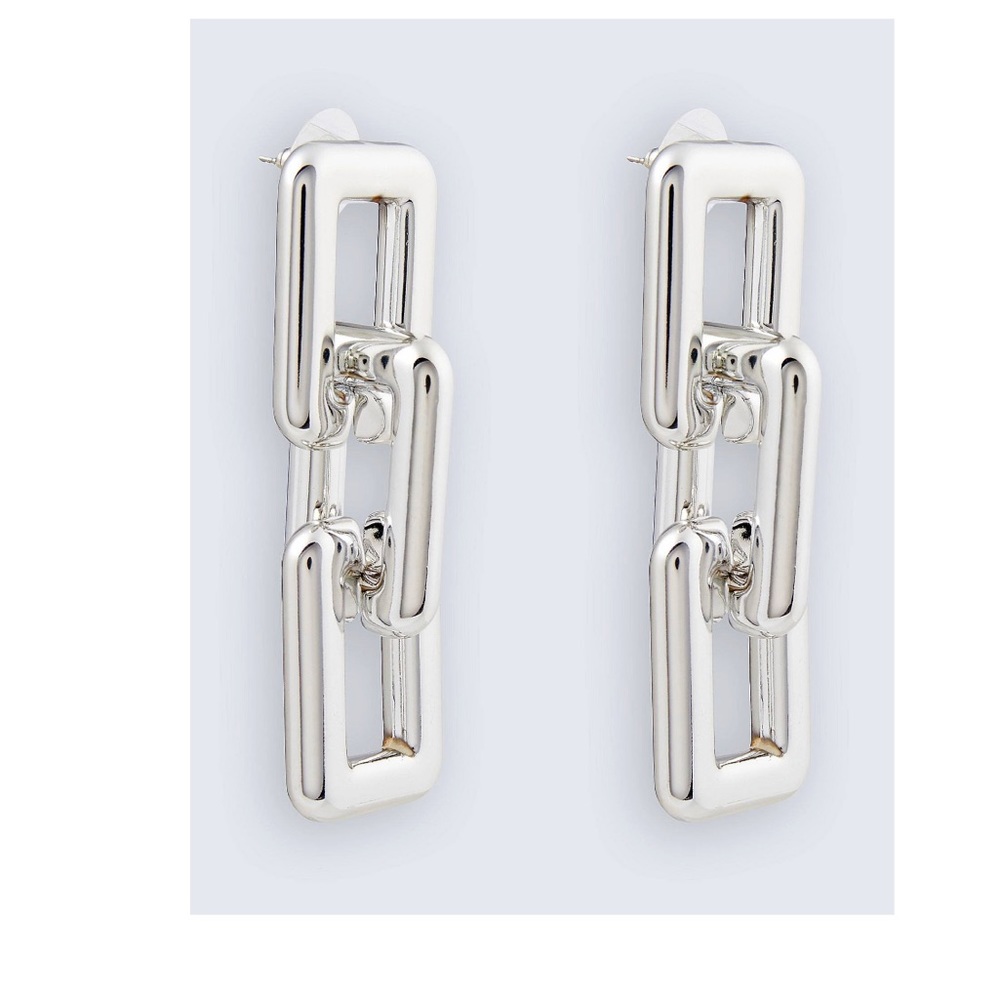 Square Link Drop Earrings